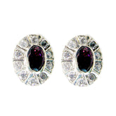 Claire Red Stud Earrings India for Everyday Glam Garnet Red Stud