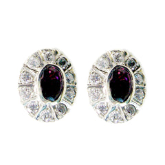 Claire Red Stud Earrings India for Everyday Glam Garnet Red Stud