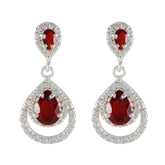 Ying Red Stud Earrings India - Glamorous Silver Design Ruby CZ Red Stud