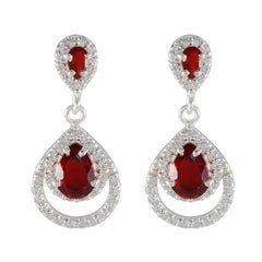 Ying Red Stud Earrings India - Glamorous Silver Design Ruby CZ Red Stud