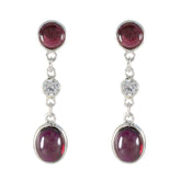 Sara Red Stud Earrings for Everyday Glam Garnet Red Stud