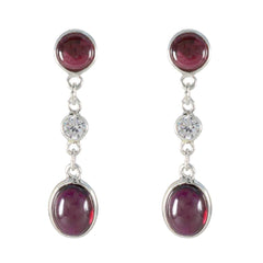 Sara Red Stud Earrings for Everyday Glam Garnet Red Stud