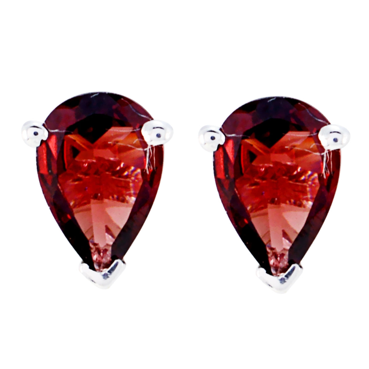 Yan Red Stud Earrings for Everyday Glamour Garnet Red Stud