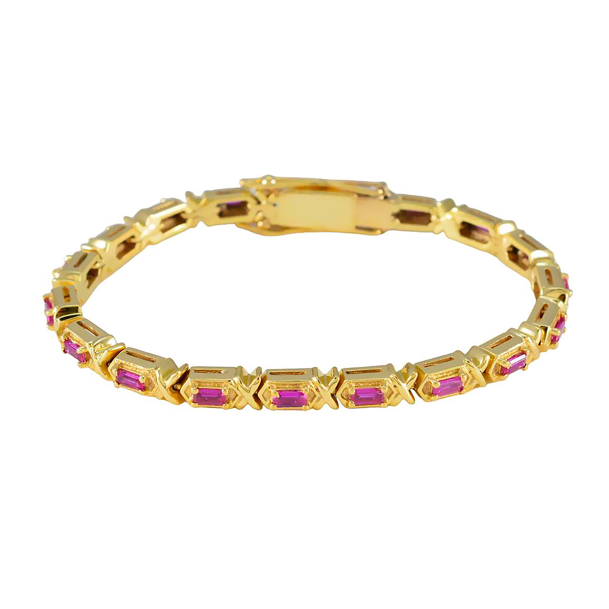 Lili Red Tennis Bracelet for Women - Colorful Elegance Ruby CZ Red