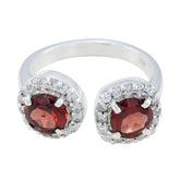 Zazlle Red Toi et Moi Ring with Gemstone Accents Garnet Red