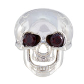 Amanda Red Toi Et Moi Ring Skull Design Silver Garnet Red