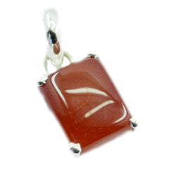 Penelope Red Trendy Pendant with Polished Gemstone