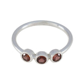 Zazlle Red Trilogy Ring in Silver - Stunning Gemstone Design Garnet Red