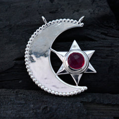 Zoe Red Wedding Pendant with Moon and Star Design