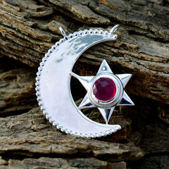 Zoe Red Wedding Pendant with Moon and Star Design