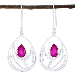 Josephine Red Whisper Solitaire Earrings - Chic Style Indian Ruby Red Dangle