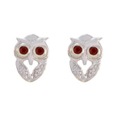 Hanna Red Whisper Stud Earrings for Stylish Accents Garnet Red Stud