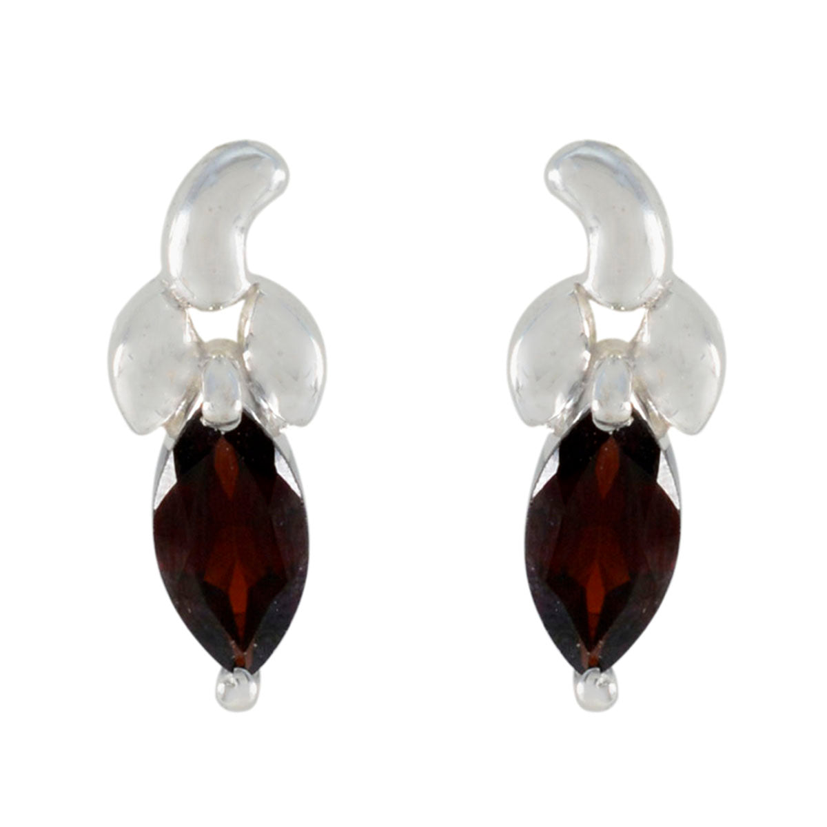 Renata Red Solitaire Earrings for Everyday Elegance Garnet Red Stud