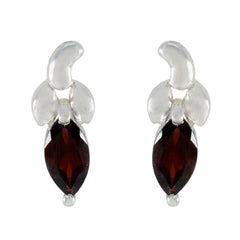 Renata Red Solitaire Earrings for Everyday Elegance Garnet Red Stud