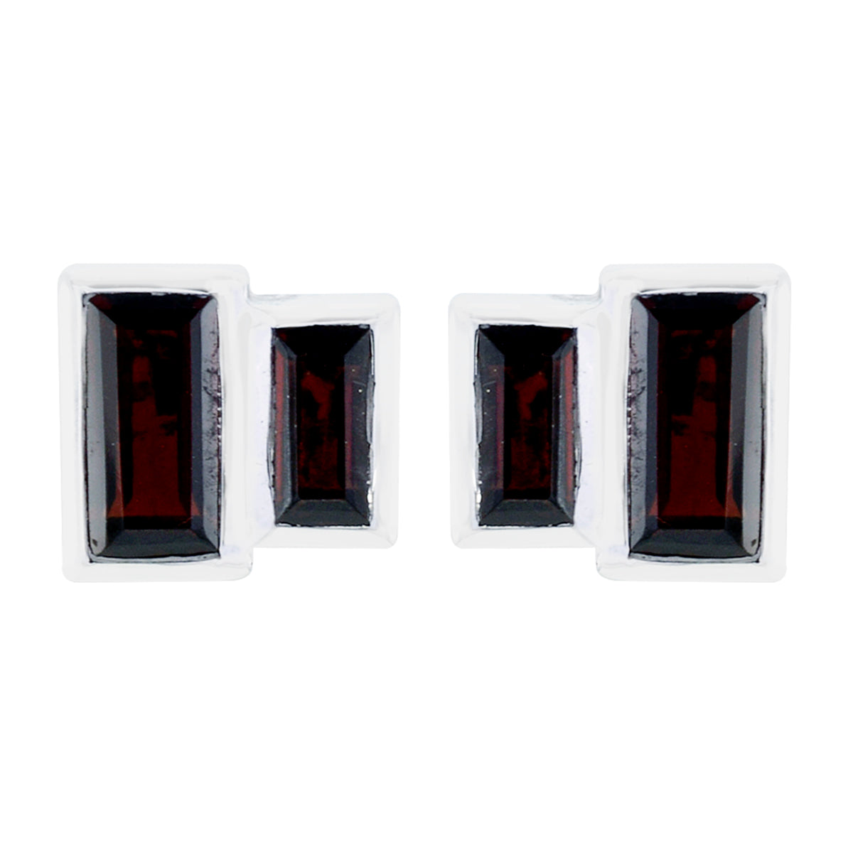 Renata Red Stud Earrings for Stylish Everyday Wear Garnet Red Stud