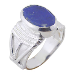 Nisa Retro Blue Solitaire Ring for Stylish Elegance