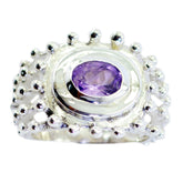 Agustina Retro Purple Solitaire Ring Amethyst Purple