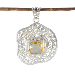 Lucy Retro Yellow Pendant Necklace - Stylish & Unique Citrine Yellow Yellow