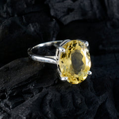 Alejandra Yellow Solitaire Ring with Oval Gemstone