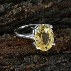 Alejandra Yellow Solitaire Ring with Oval Gemstone