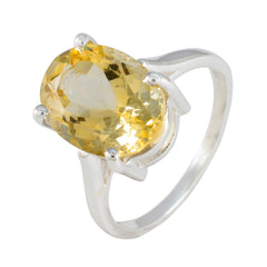 Alejandra Yellow Solitaire Ring with Oval Gemstone