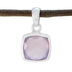 Riley Pink Pendant Jewelry - Elegant Silver Gemstone Pendant Rose Quartz Pink Pink