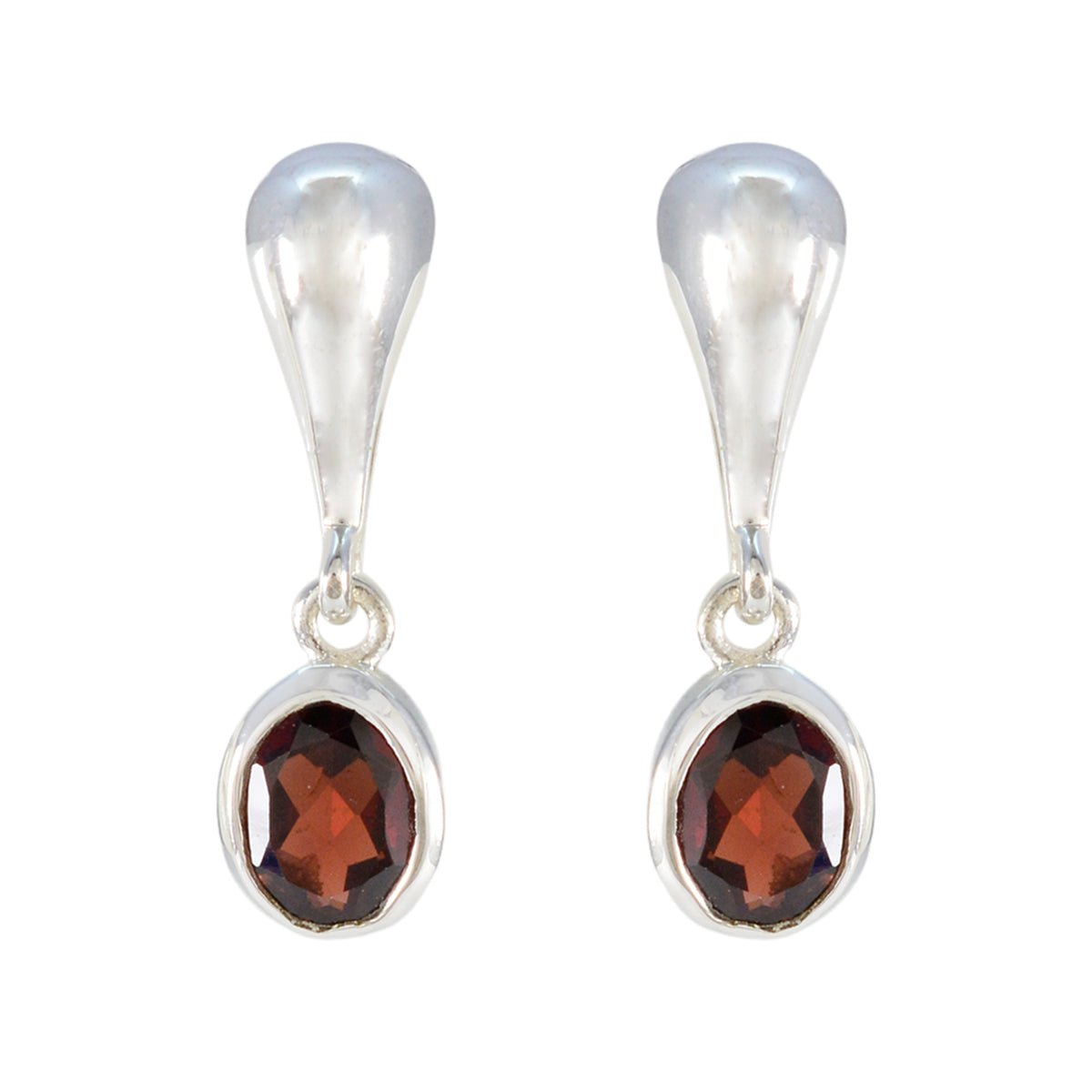 Riley Red Solitaire Earrings for Everyday Glam Garnet Red Stud