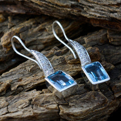 Alice Blue Featherlight Dangle Earrings in Elegant Style