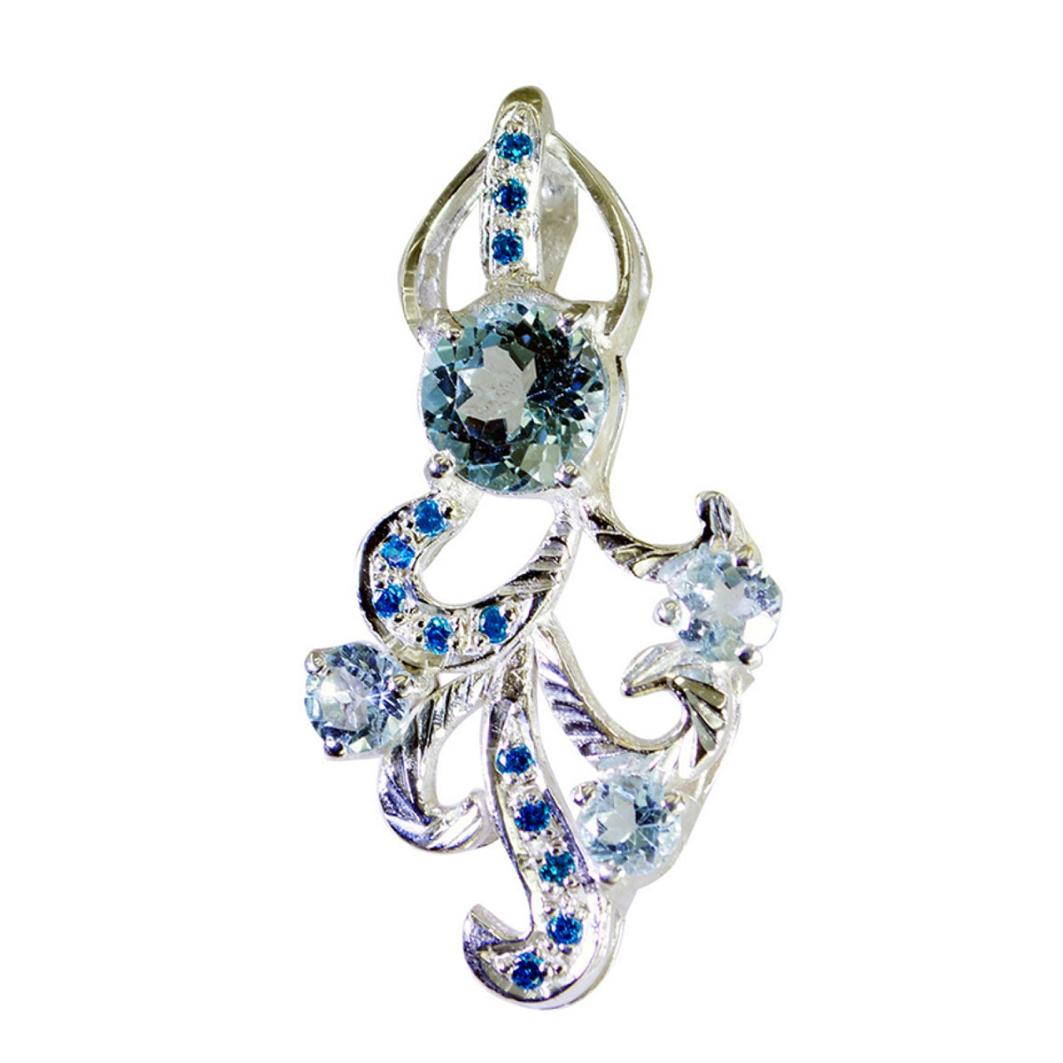 Riya Blue Wedding Pendant: Elegant Gemstone Design Blue Topaz Blue Blue