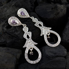 Riya Purple Stud Earrings - Elegant Gemstone Design