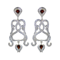 Riya Red Stud Earrings for Everyday Glam Garnet Red Stud