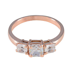 Aaliyah White Gemstone Ring with Elegant Design White CZ White