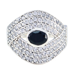 Maria Abstract Black Halo Ring with Sparkling Stones