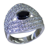 Maria Abstract Black Halo Ring with Sparkling Stones Black Onyx Black