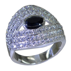 Maria Abstract Black Halo Ring with Sparkling Stones Black Onyx Black