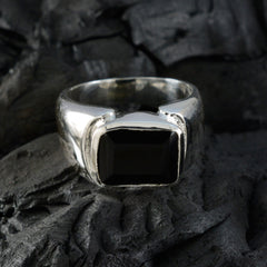 Elena Abstract Black Solitaire Ring