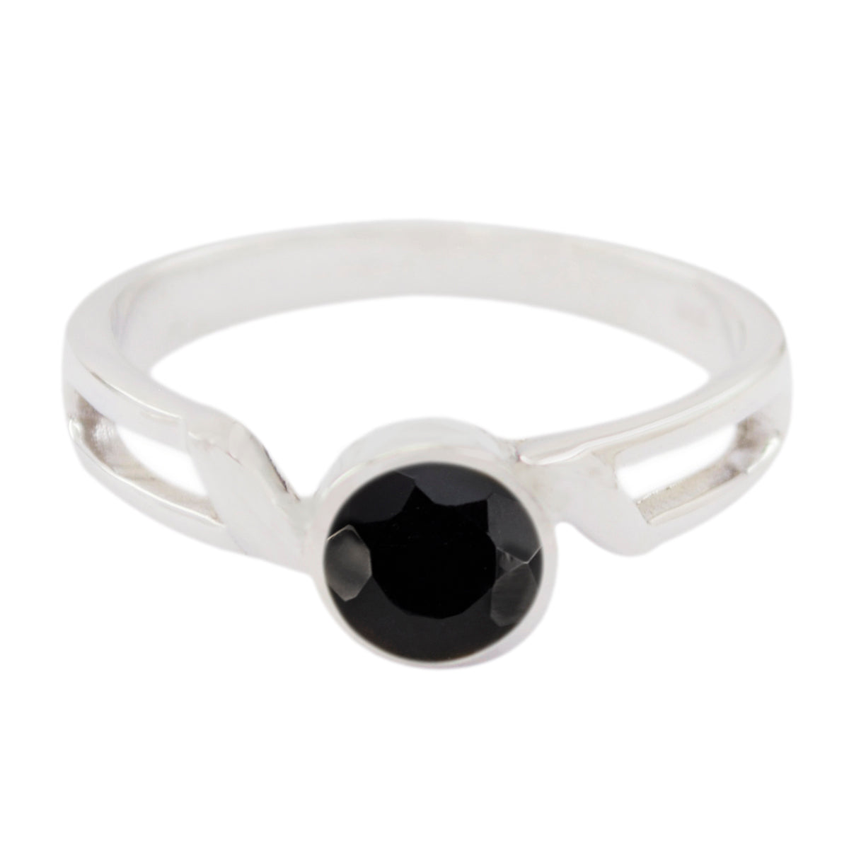 Liyana Abstract Black Solitaire Ring Black Onyx Black