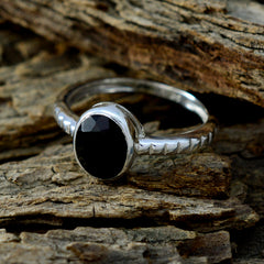 Hye-jin Abstract Black Solitaire Ring