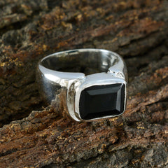 Elena Abstract Black Solitaire Ring