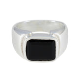 Elena Abstract Black Solitaire Ring Black Onyx Black
