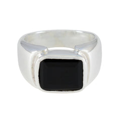 Elena Abstract Black Solitaire Ring Black Onyx Black