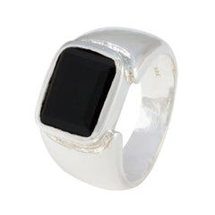 Elena Abstract Black Solitaire Ring