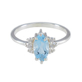 Emi Abstract Blue Gemstone Ring with Sparkling Accents Blue Topaz Blue