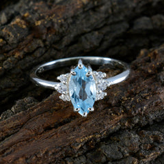 Emi Abstract Blue Gemstone Ring with Sparkling Accents