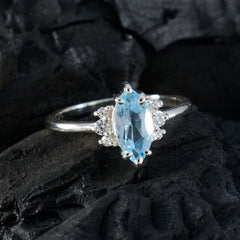 Emi Abstract Blue Gemstone Ring with Sparkling Accents