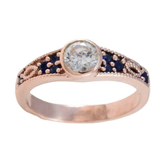 Ines Abstract Blue Halo Ring with Gemstone Detail