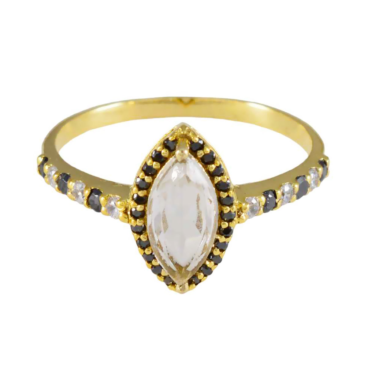 Alice Abstract Blue Halo Ring Gold Plated Fashion Jewelry Blue Sapphire CZ Blue