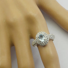 Giulia Abstract Blue Halo Ring with Sparkling Stones