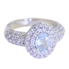 Giulia Abstract Blue Halo Ring with Sparkling Stones Blue Topaz Blue