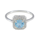 Ji-eun Abstract Blue Halo Ring with Sparkling Gemstone Blue Topaz Blue